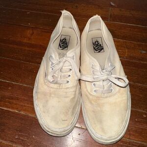 Vans Authentic Men's White Canvas Sneakers Size 9.5